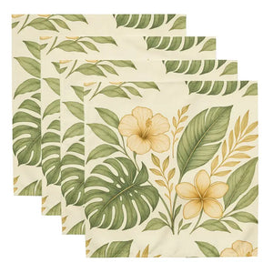 Cloth Napkin Set Tropical Floral Soft Cotton Style Dipaliz - Napkins