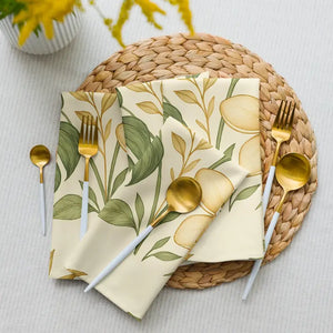 Cloth Napkin Set Tropical Floral Soft Cotton Style Dipaliz - Napkins