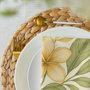 Cloth Napkin Set Tropical Floral Soft Cotton Style Dipaliz - Napkins