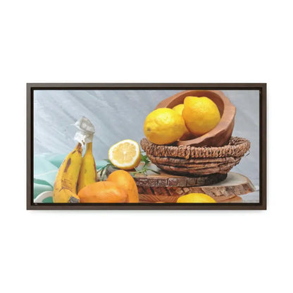 Tropical Fruits Canvas: Add a Slice of Paradise to your Wall! - 20″ x 10″ / Walnut / Premium Gallery Wraps