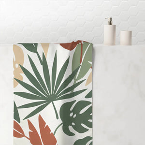 Tropical Leaf Beach Towel – Cotton Travel - Dipaliz - Towels