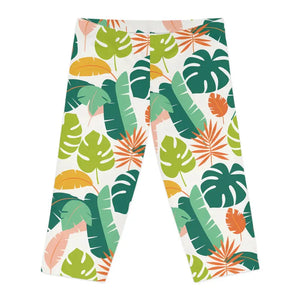 Tropical Print Capri Leggings - Palm Leaf Women’s Fashion - Dipaliz