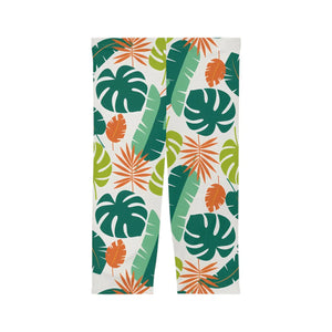Tropical Capri Leggings - Botanical Island Vibes - Dipaliz