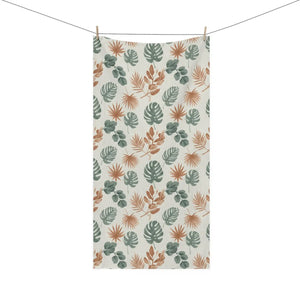 Tropical Leaf Cotton Towel – Large Beach Bath - Dipaliz - Towels