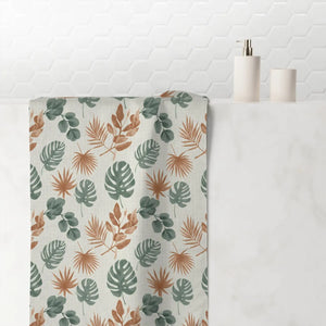 Tropical Leaf Cotton Towel – Large Beach Bath - Dipaliz - Towels