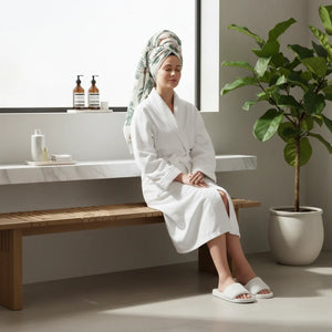 Tropical Leaf Cotton Towel – Large Beach Bath - Dipaliz - Towels