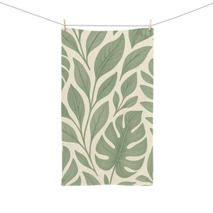 Tropical Leaf Hand Towel – Organic Cotton - Dipaliz - Head Towels