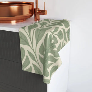 Premium Tropical Leaf Hand Towel - Eco Chic Decor - Dipaliz - White Base / 28’’ × 16’’ - Head Towels