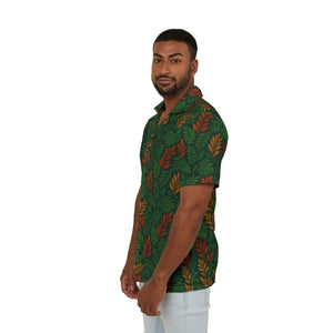 Tropical Leaf Hawaiian Camp Shirt - Fall Foliage - Dipaliz - Shirts