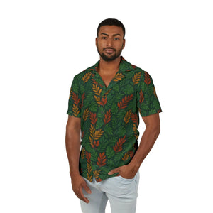 Tropical Leaf Hawaiian Camp Shirt - Fall Foliage - Dipaliz - Shirts