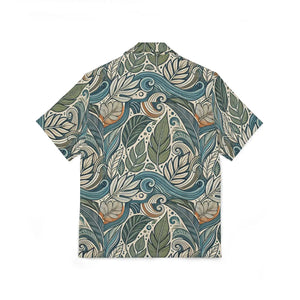 Tropical Leaf Hawaiian Camp Shirt - Coastal Polyester - Dipaliz - Shirts