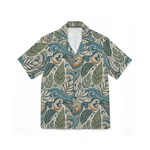 Tropical Leaf Hawaiian Camp Shirt - Coastal Polyester - Dipaliz - Shirts