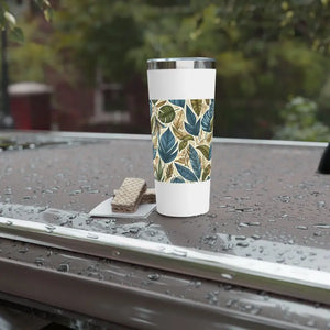 Tropical Leaf Insulated Tumbler - Nature Lovers Gift - Dipaliz - 22oz / White - Tumblers