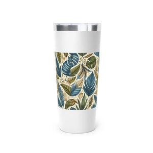 Tropical Leaf Insulated Tumbler - Nature Lovers Gift - Dipaliz - 22oz / White - Tumblers