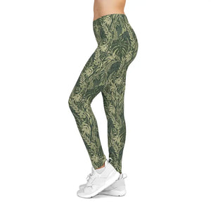 Tropical Leaf Leggings - Green Botanical Activewear - Dipaliz