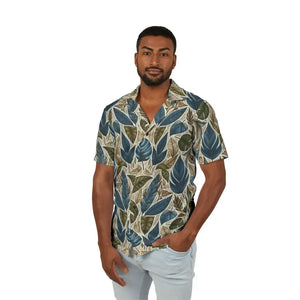 Hawaiian Camp Shirt - Tropical Leaf Island Vibes Style - Dipaliz - Shirts