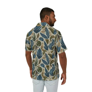 Hawaiian Camp Shirt - Tropical Leaf Island Vibes Style - Dipaliz - Shirts