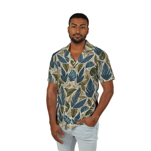 Tropical Leaf Hawaiian Camp Shirt - Summer Beach - Dipaliz - Shirts - Xs