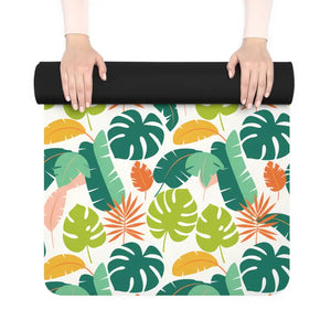 Rubber Yoga Mat - Non-slip Tropical Leaf Eco Design - Dipaliz - 24” x 72” - & Pilates Mats
