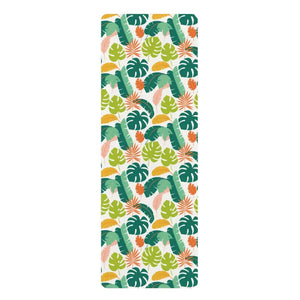 Rubber Yoga Mat - Non-slip Tropical Leaf Eco Design - Dipaliz - 24” x 72” - & Pilates Mats
