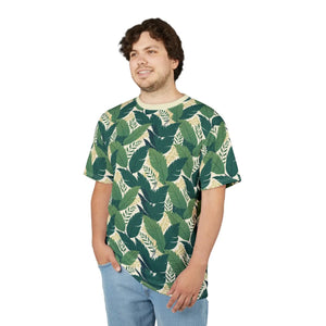 Stylish Unisex Tee - Leafy Print Cotton Blend - Dipaliz - T-shirts