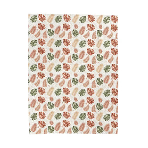 All Over Prints - Tropical Leaf Velveteen Plush Blanket - Boho Monstera Throw for Cozy Home Décor