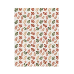 All Over Prints - Tropical Leaf Velveteen Plush Blanket - Boho Monstera Throw for Cozy Home Décor 30’’ × 40’’