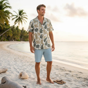 Vibrant Tropical Leaves Hawaiian Camp Shirt - Dipaliz - Shirts - Xs