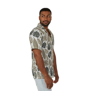 Vibrant Tropical Leaves Hawaiian Camp Shirt - Dipaliz - Shirts - Xs