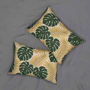 Tropical Lumbar Pillow - Premium Green Leaf Style - Dipaliz - 20’’ × 14’’ - Pillows
