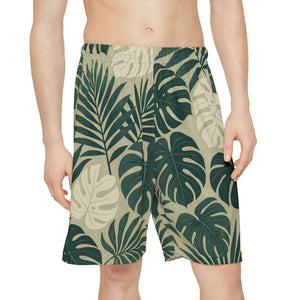 Lightweight Athletic Shorts - Tropical Print Casual Lounge - Dipaliz - Xs