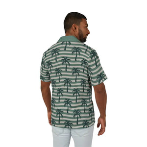 Button Shirt - Hawaiian Camp - Tropical Palm Print Paradise - Dipaliz