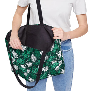 Tropical Monstera Weekender Tote - Large Leaf Print Beach & Travel Bag - Bags