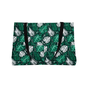 Tropical Monstera Weekender Tote - Large Leaf Print Beach & Travel Bag - Bags