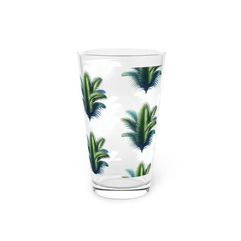 Tropical Oasis Pint Glass with Palm Fronds Design - 16oz Mug