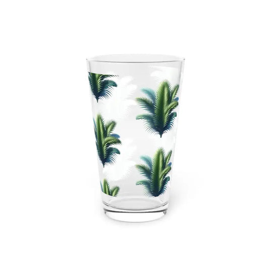 Tropical Oasis Pint Glass with Palm Fronds Design - 16oz Mug