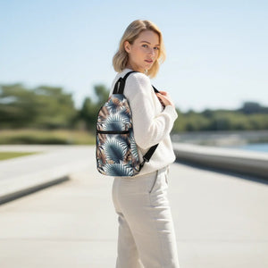 Tropical Palm Sling Bag - Blue Coastal Crossbody - Dipaliz - Cross Body Bags