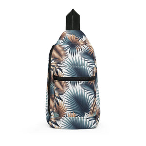 Tropical Palm Sling Bag - Blue Coastal Crossbody - Dipaliz - Cross Body Bags