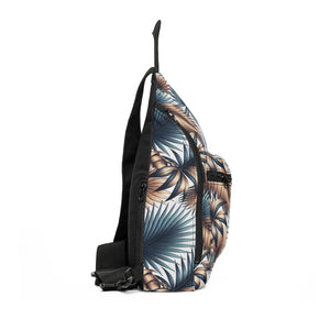 Tropical Palm Sling Bag - Blue Coastal Crossbody - Dipaliz - Cross Body Bags