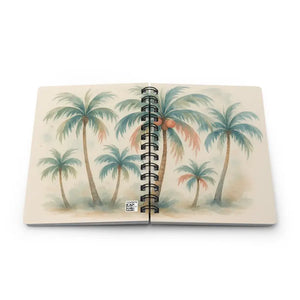 Tropical Palm Tree Spiral Journal - Island Vibes Paradise - Dipaliz - one Size - Journals