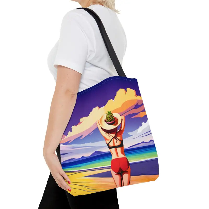 Tropical Elegance: Chic Print Tote for your Dream Vacation - Bags