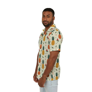 Tropical Pineapple Hawaiian Camp Shirt - Summer - Dipaliz - Shirts