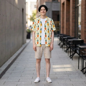 Tropical Pineapple Hawaiian Camp Shirt - Summer - Dipaliz - Shirts