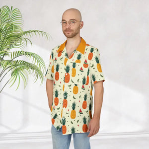 Tropical Pineapple Hawaiian Party Shirt - Beach Style - Dipaliz - s / White Stitching - Shirts