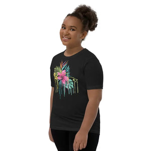 Vibrant Tropical Pink Flowers Youth T-shirt - Dipaliz - T-shirts
