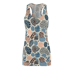 Tropical Print Racerback Dress Cool Summer Vibes - Dipaliz - Dresses