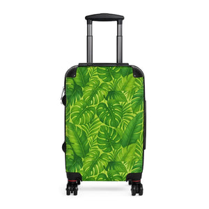 Vibrant Tropical Print Suitcase Bold Travel Style Dipaliz - Small / Black - Suitcases
