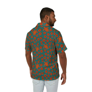 Lightweight Turtle Hawaiian Camp Shirt - Teal - Dipaliz - Shirts