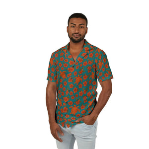 Lightweight Turtle Hawaiian Camp Shirt - Teal - Dipaliz - Shirts