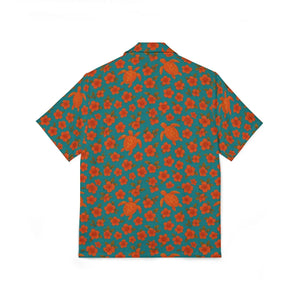 Lightweight Turtle Hawaiian Camp Shirt - Teal - Dipaliz - Shirts